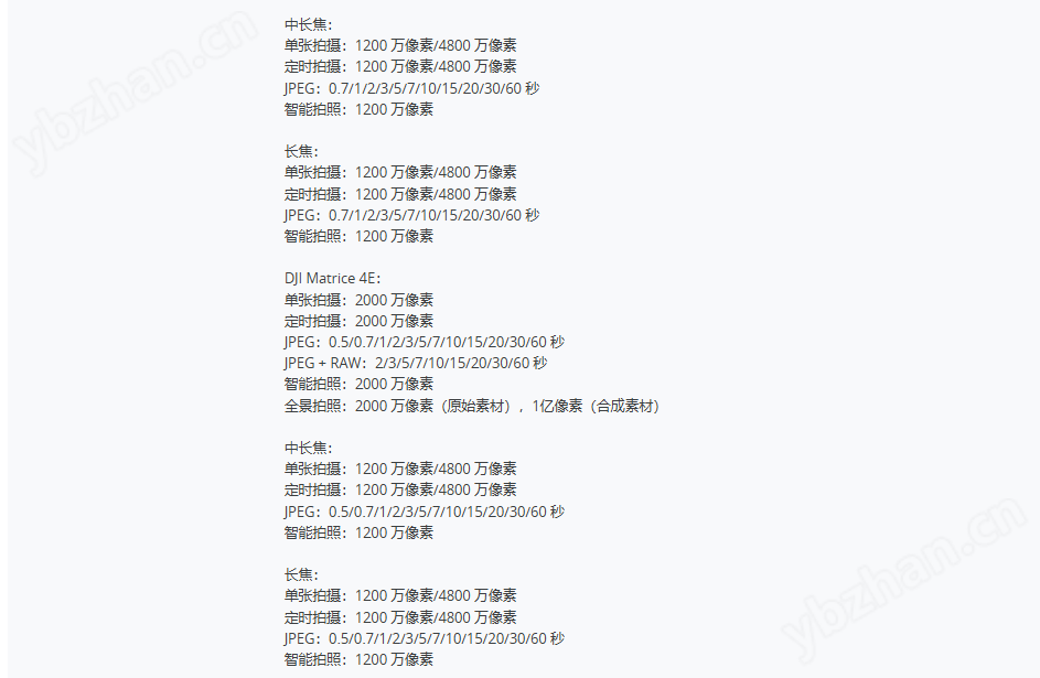 大疆Matrice 4无人机的技术参数