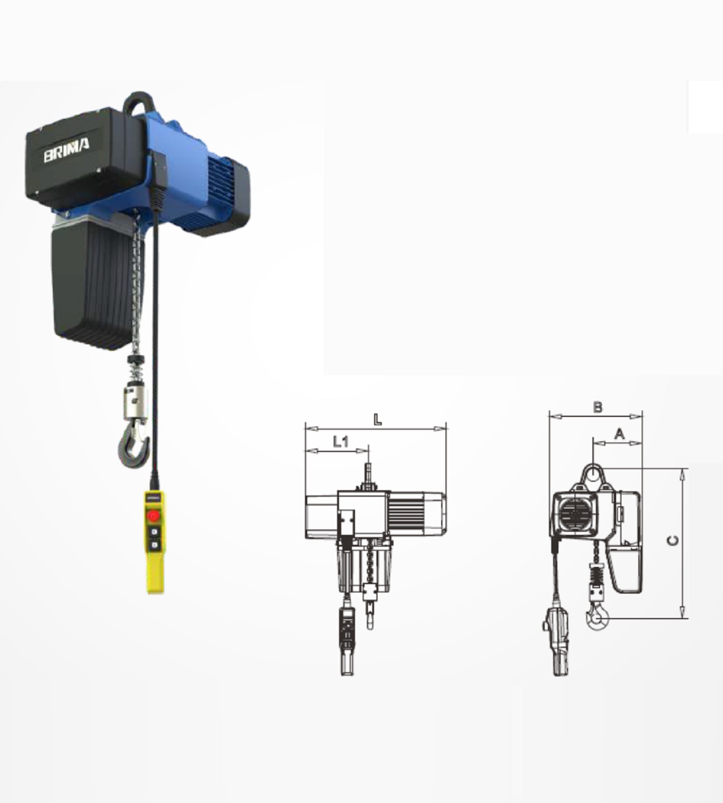 英国BRIMA欧式电动环链葫芦 型号:BMS0.5-01M库号:M411531