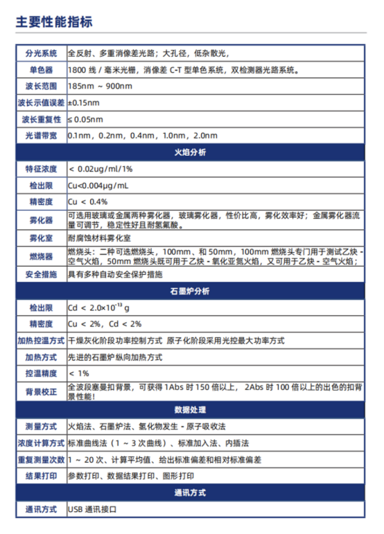 A500原子吸收分光光度计